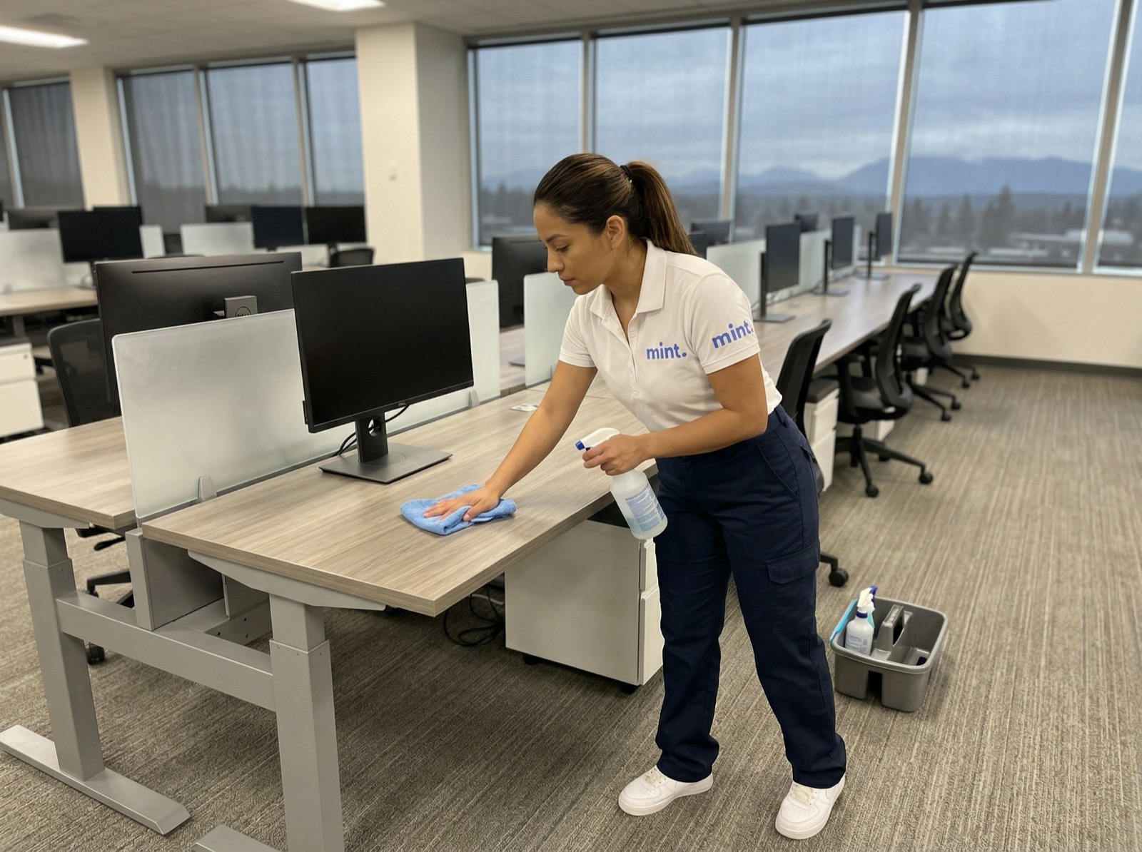 Commercial cleaning team at work in North Vancouver